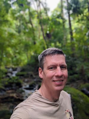 A photo of me (James Punteney) in the rainforest photographing wildlife in Masoala National Park, Madagascar.